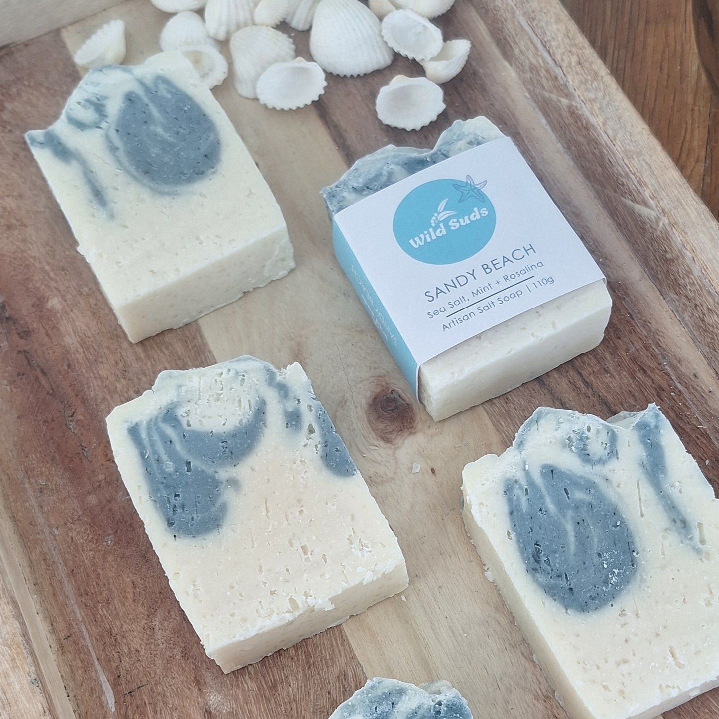 Sandy Beach - Natural Sea Salt Soap Bar | Peppermint +  Rosalina
