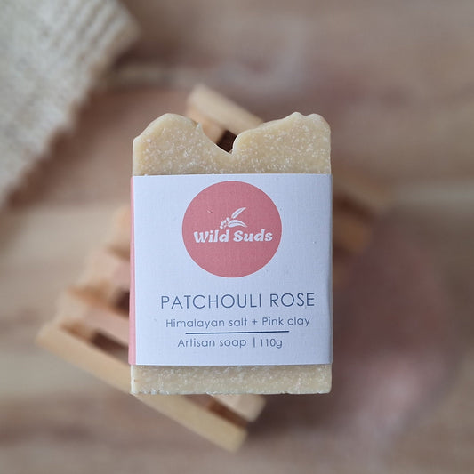 Patchouli Rose - Pink Clay and Himalayan Salt Handmade Soap