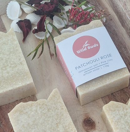 Patchouli Rose - Pink Clay and Himalayan Salt Handmade Soap