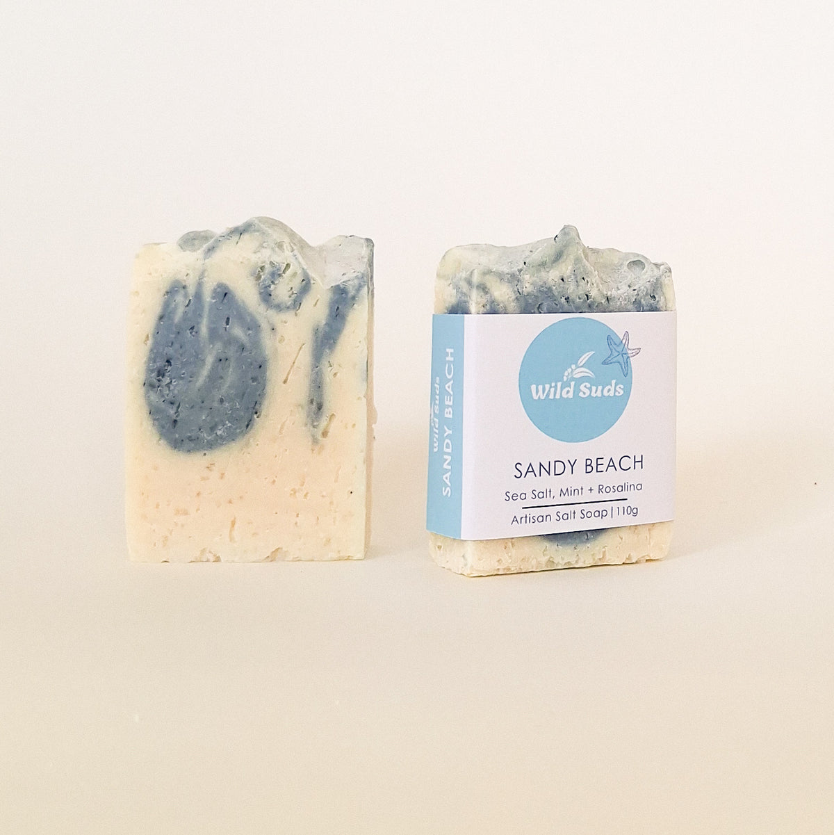 Sandy Beach - Natural Sea Salt Soap Bar | Peppermint +  Rosalina