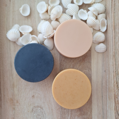 turmeric charcoal and pink clay soap